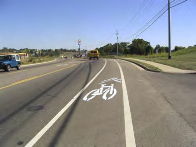 Boones Creek Road (SR-354) Bike lane marking