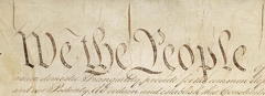 Picture of the Declaration of Independence with the words We The People