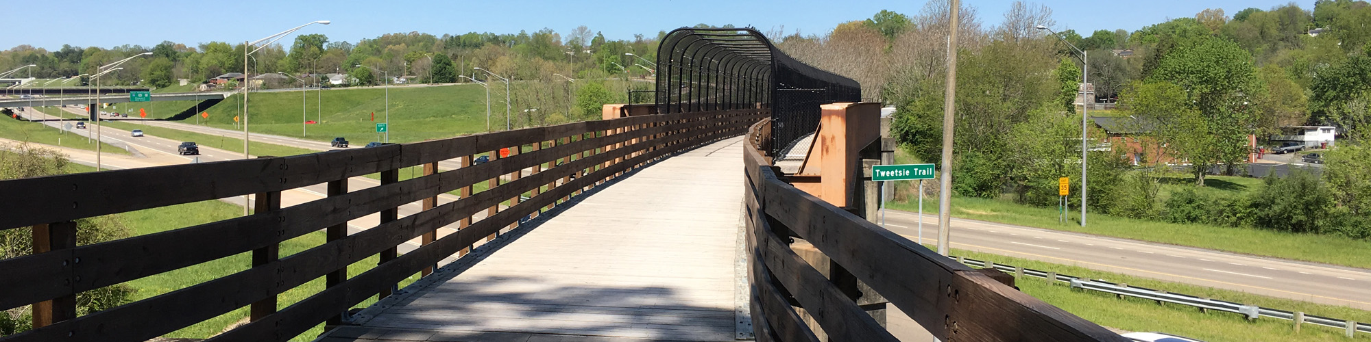 Tweetsie Trail with iron covered bridge